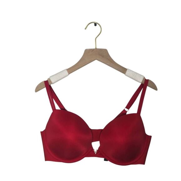 Victoria’s Secret Push Up Bra Size 36C Red Bling Rhinestone - Picture 1 of 6